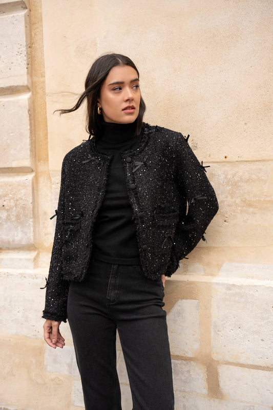 Lola jasje in tweed & strikken