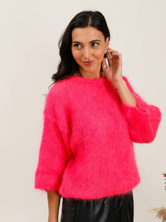 Mohair trui Fuchsia