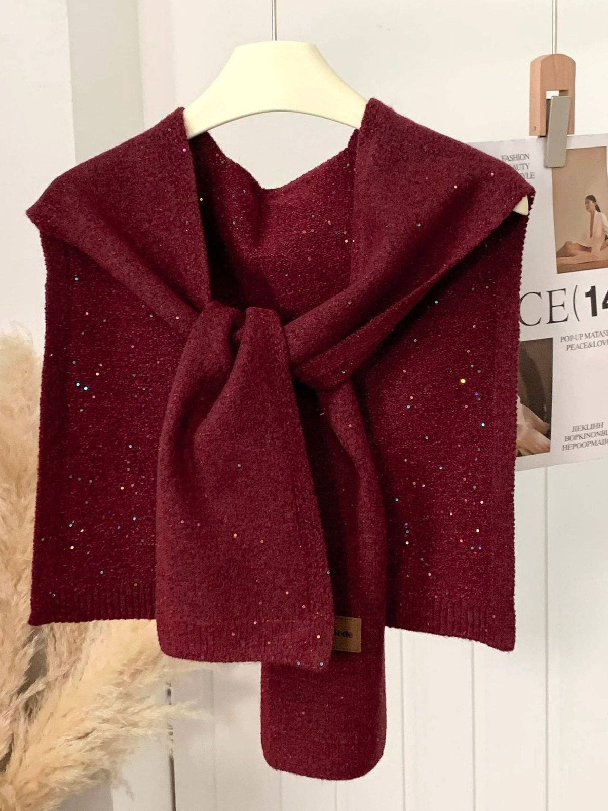 Lumi Sequin Scarf Burgundy