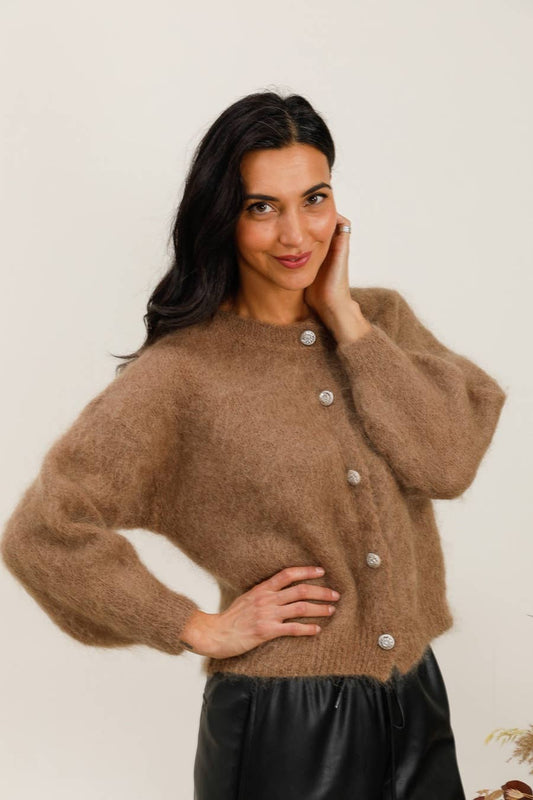 Mohair vest Chocolade