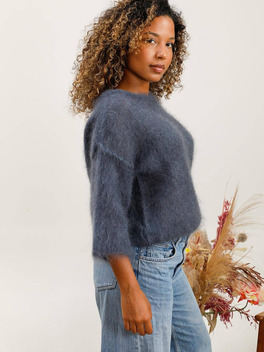 Mohair trui Charcoal Grey