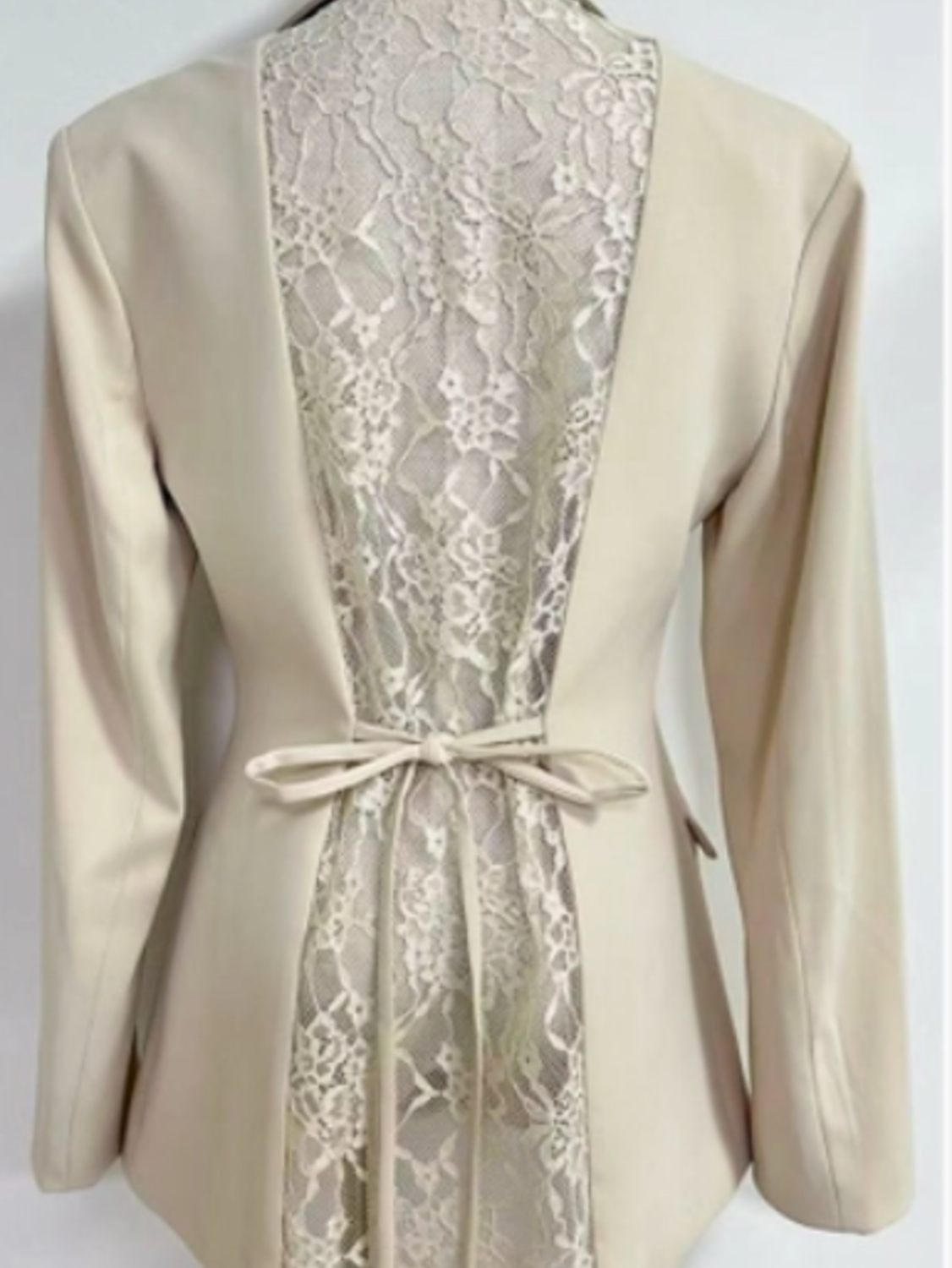 Sand Lace-Back Blazer