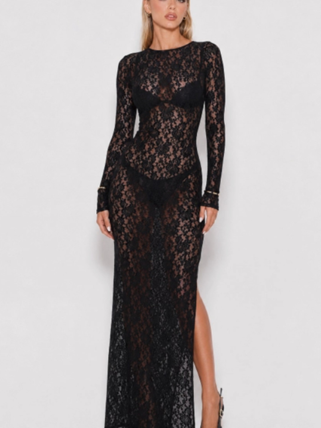 Noémie Lace Column Maxi Dress