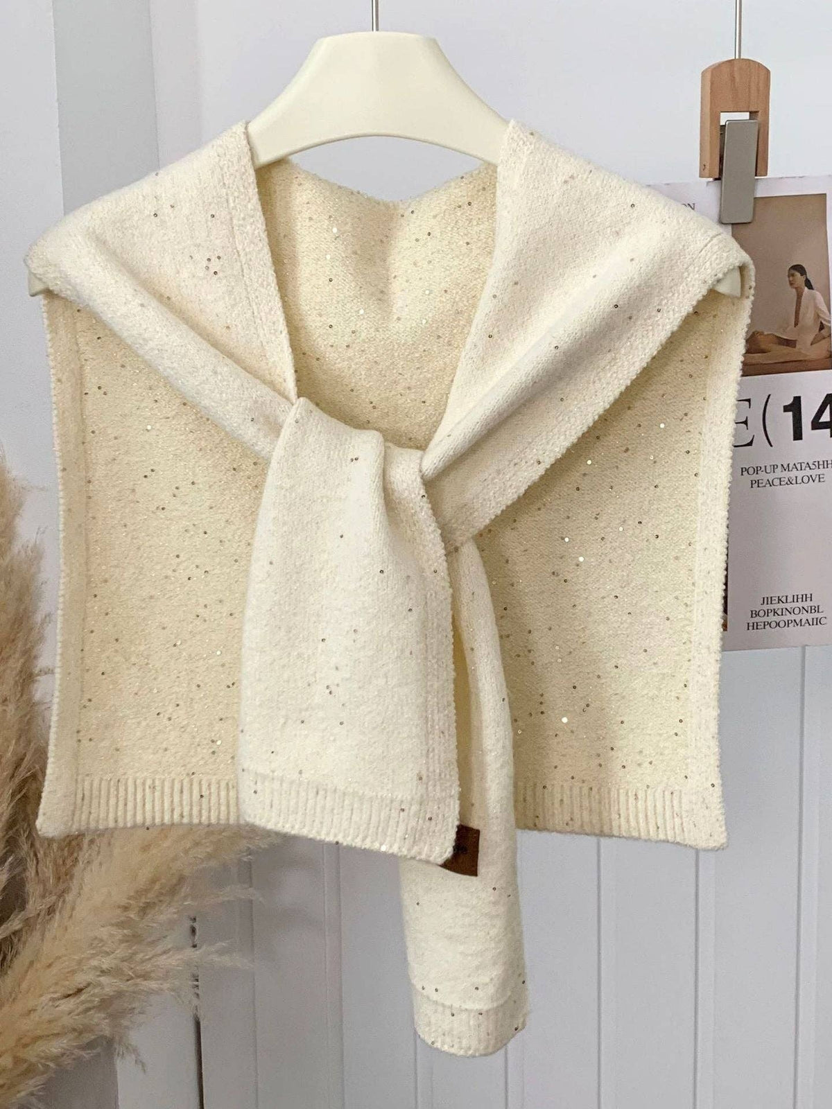 Lumi Sequin Scarf Beige