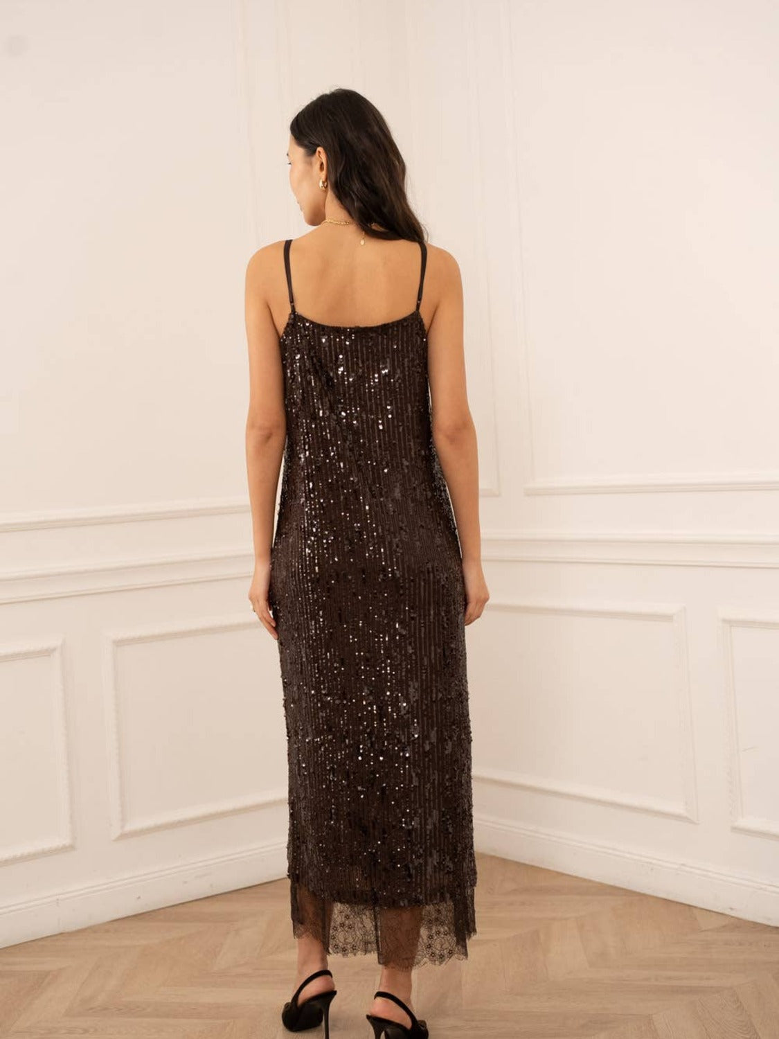 Paillettenjurk & kant Choco