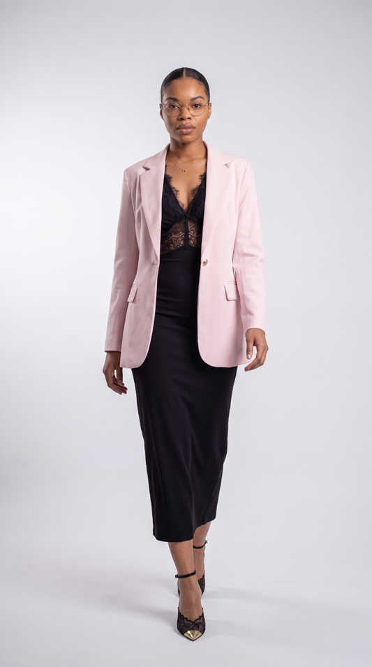 Rosé Lace-Back Blazer