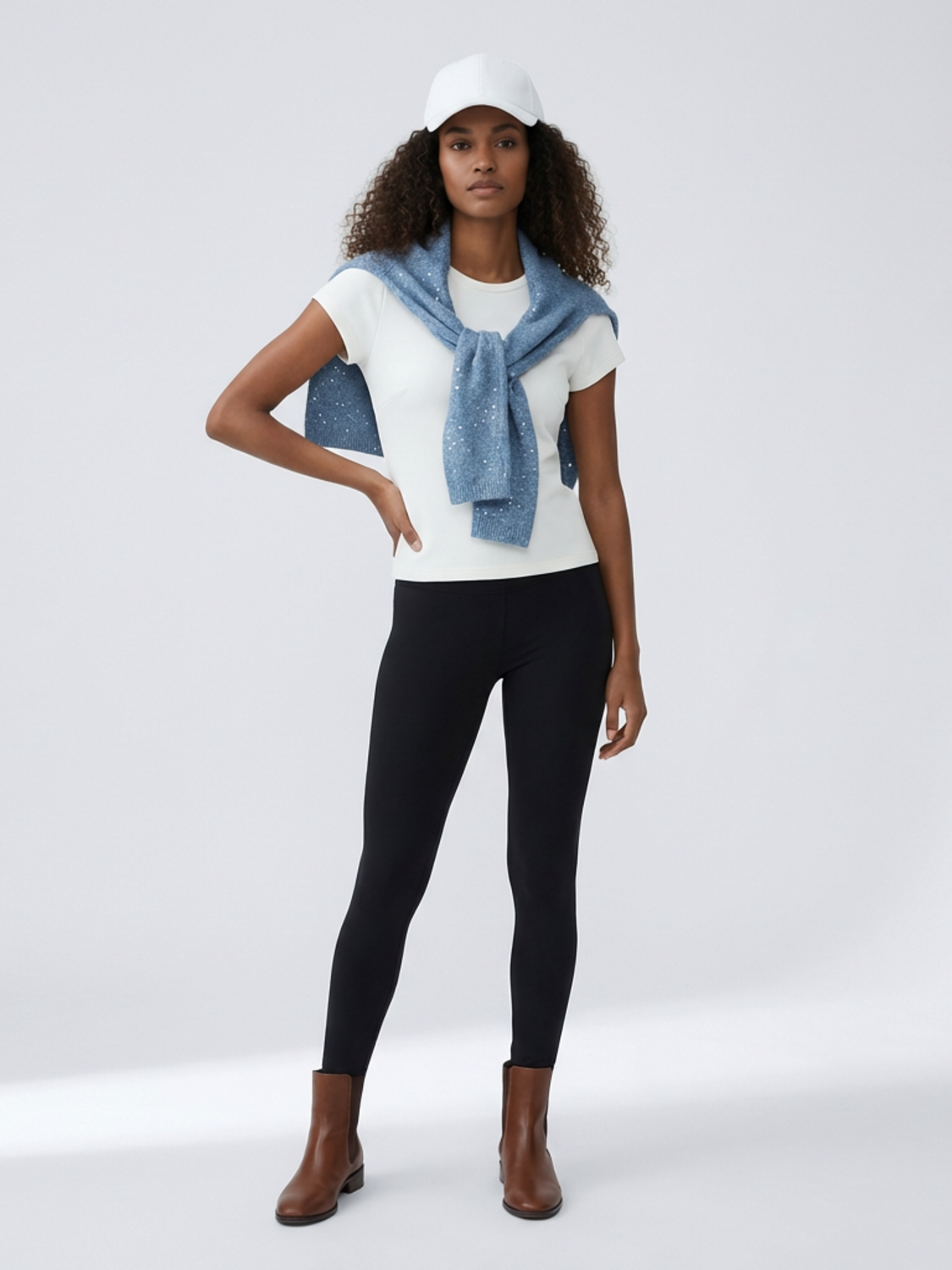 Lumi Sequin Scarf Bleu-Gray