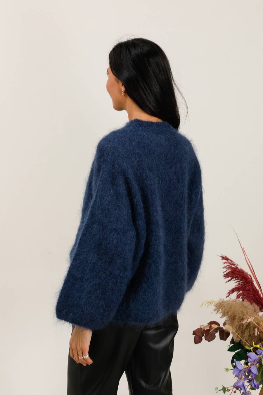 Mohair trui Marine