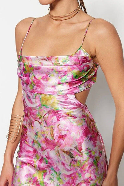 Aurelia Open-Back Satin Midi Dress