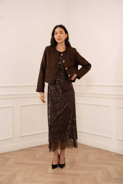 Paillettenjurk & kant  Choco