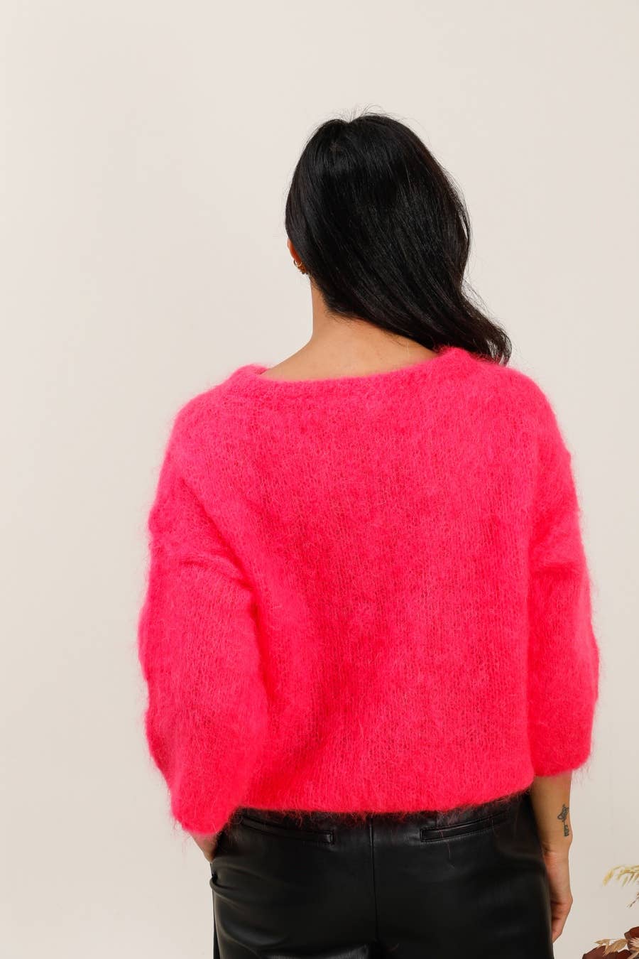 Mohair trui Fuchsia