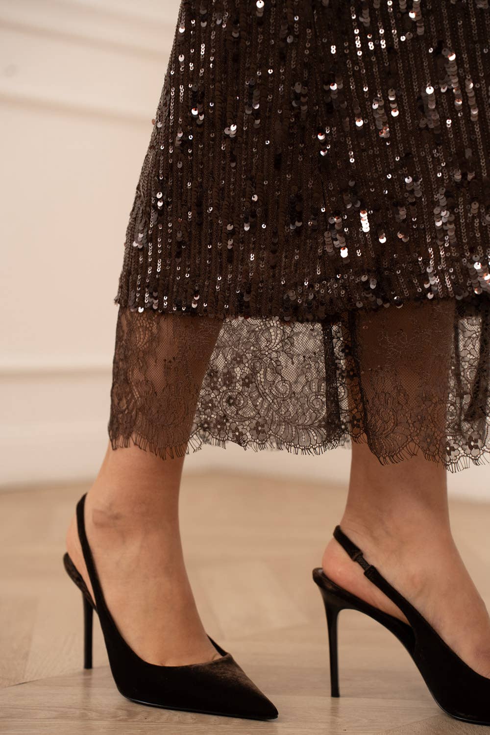 Paillettenjurk & kant  Choco