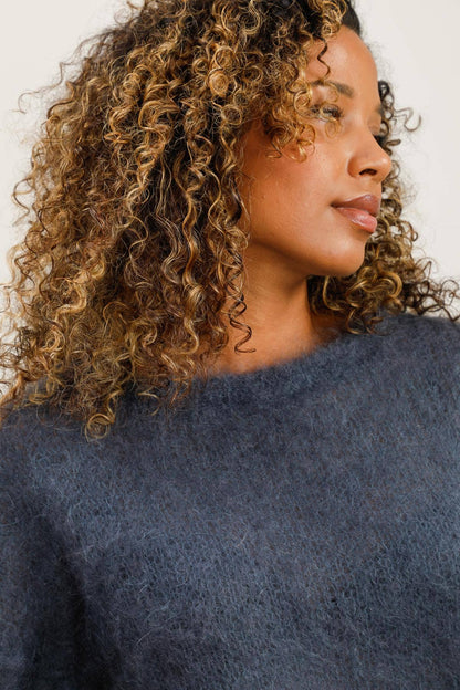 Mohair trui Charcoal Grey