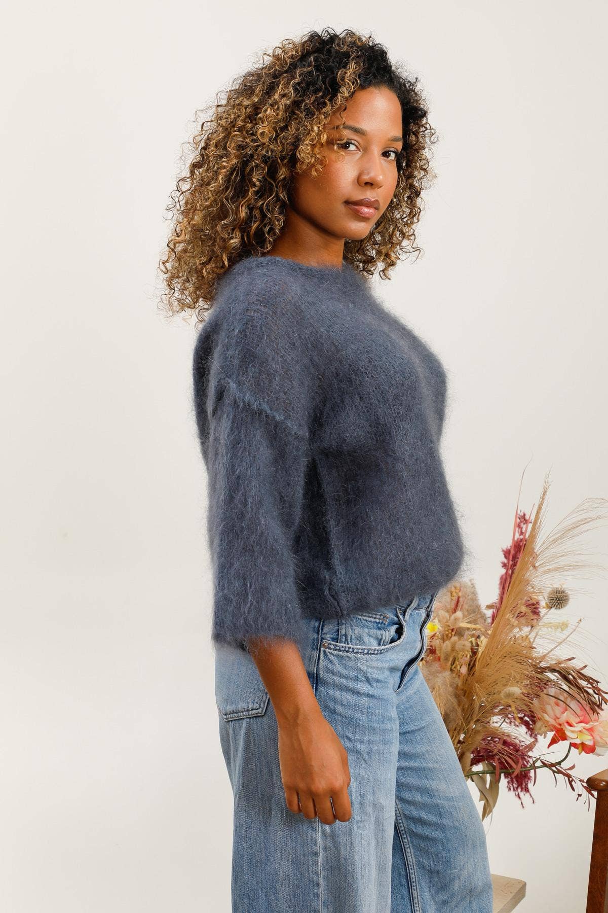 Mohair trui Charcoal Grey