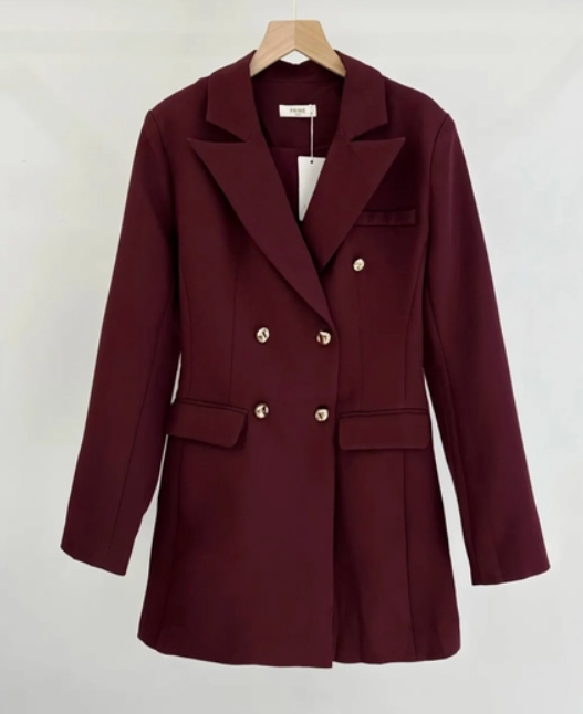Valentina Bordeaux Emblem Blazer Dress