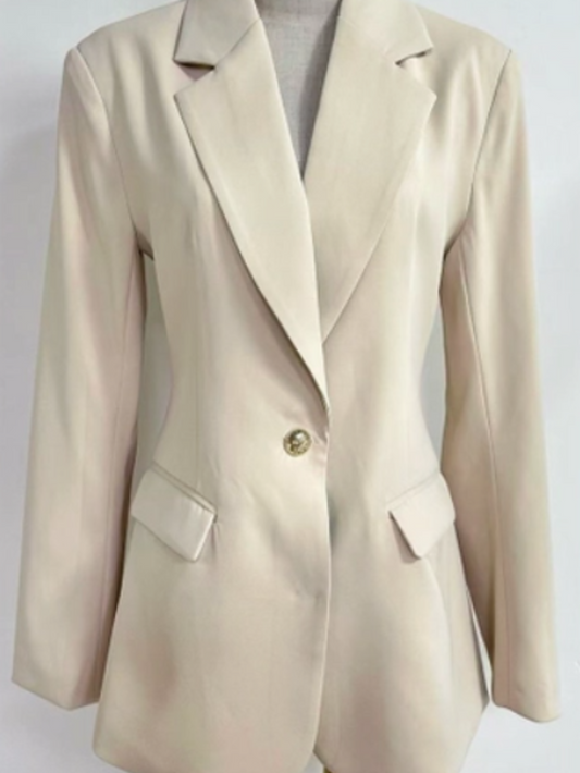 Sand Lace-Back Blazer