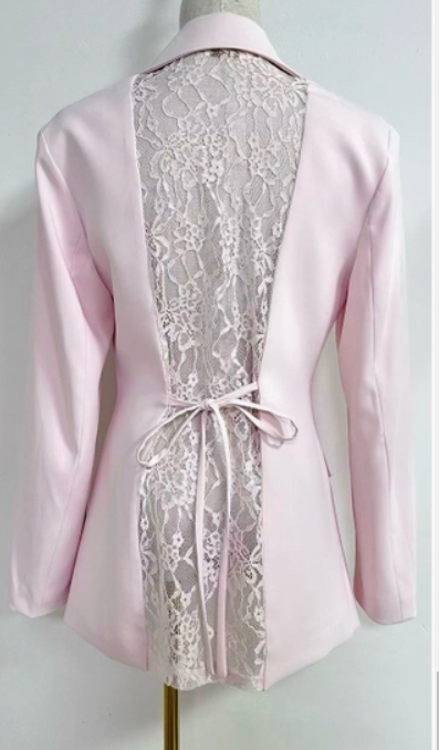 Rosé Lace-Back Blazer