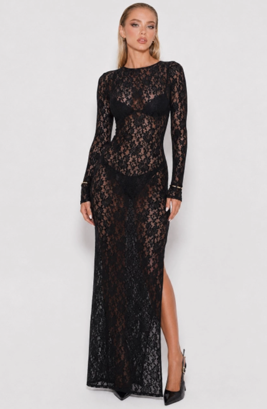 Noémie Lace Column Maxi Dress