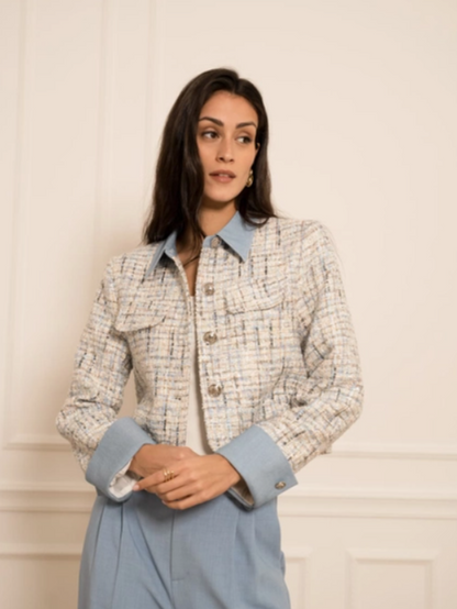 Élise Tweed & Denim Jasje - Bleu Denim