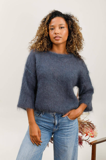 Mohair trui Charcoal Grey