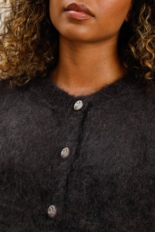 Mohair vest Chocolade