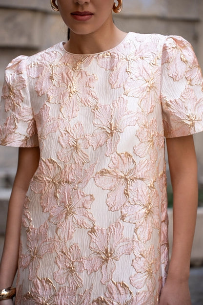 Gebloemde jacquardjurk