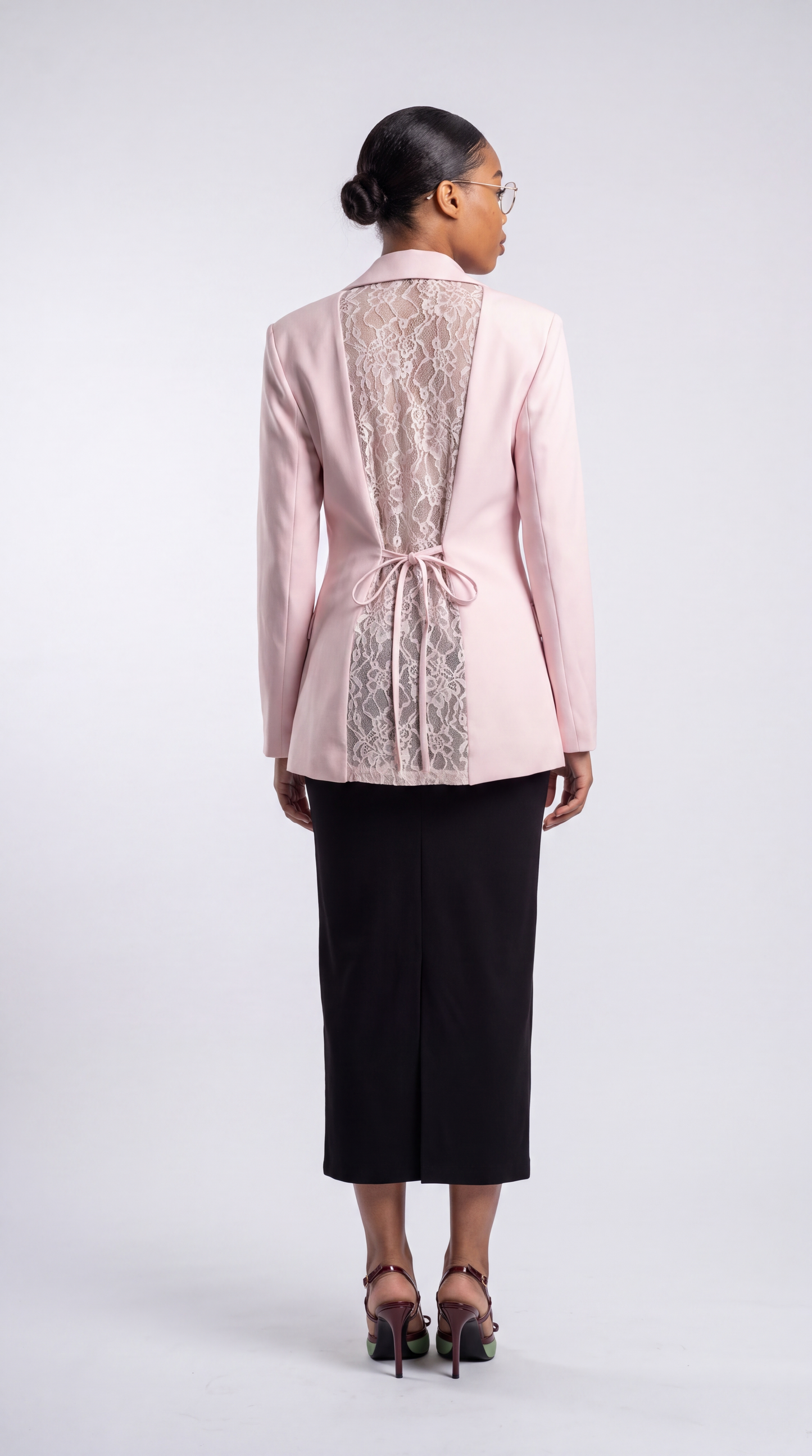 Rosé Lace-Back Blazer