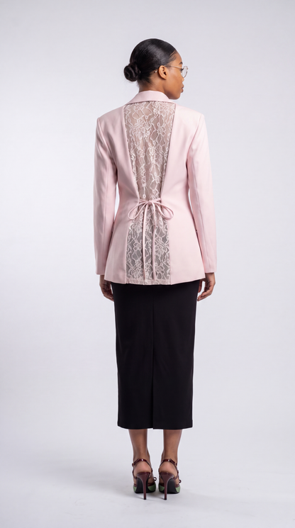 Rosé Lace-Back Blazer