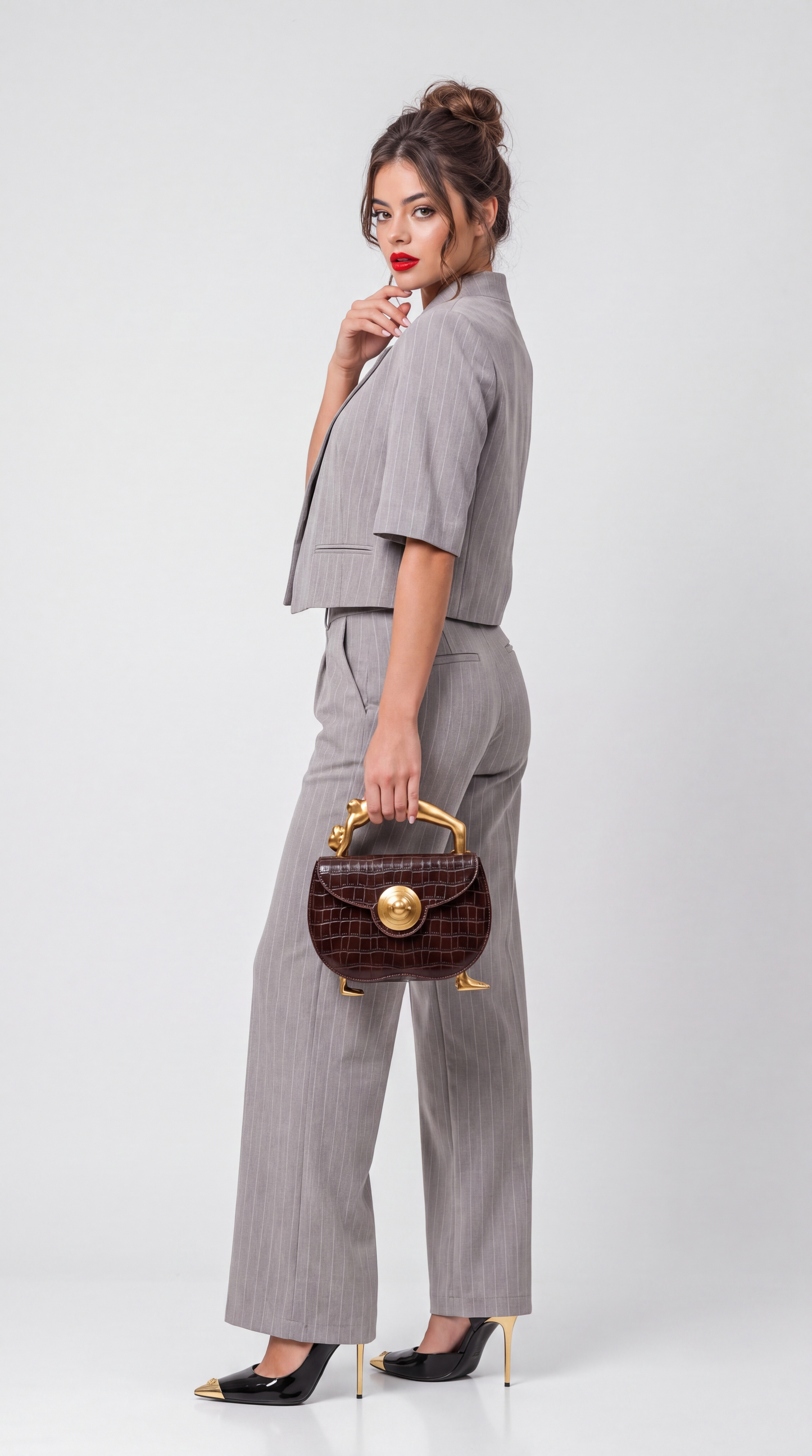 Mila Pinstripe Asymmetric Jacket