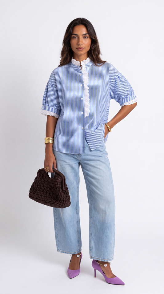 Céleste-blouse