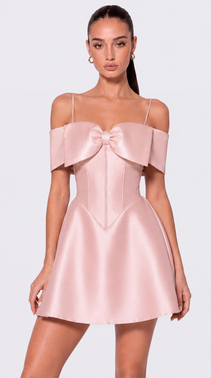 Valentina Off-Shoulder Bow Dress