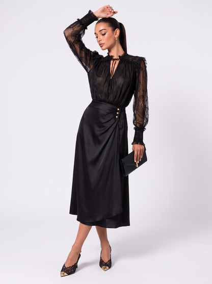 Odette Plumetis Kanten Blouse
