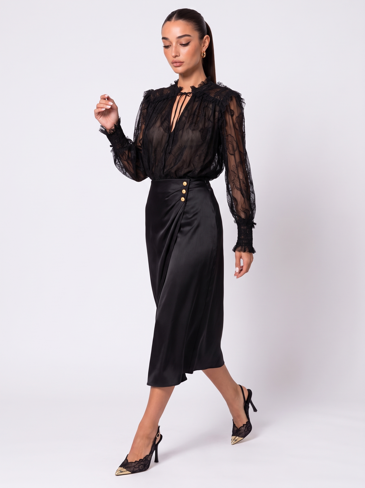 Odette Plumetis Kanten Blouse