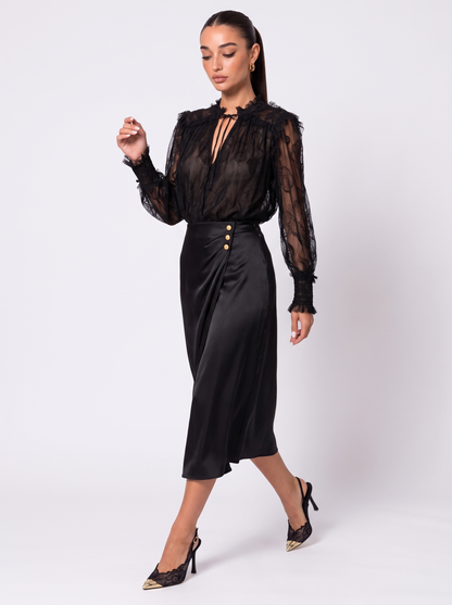 Odette Plumetis Kanten Blouse