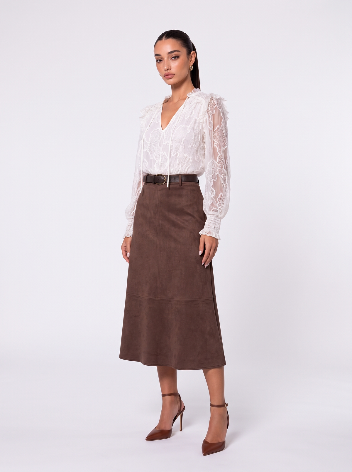 Odette Plumetis Kanten Blouse