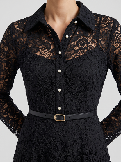 Séraphine Black Lace Maxi Dress