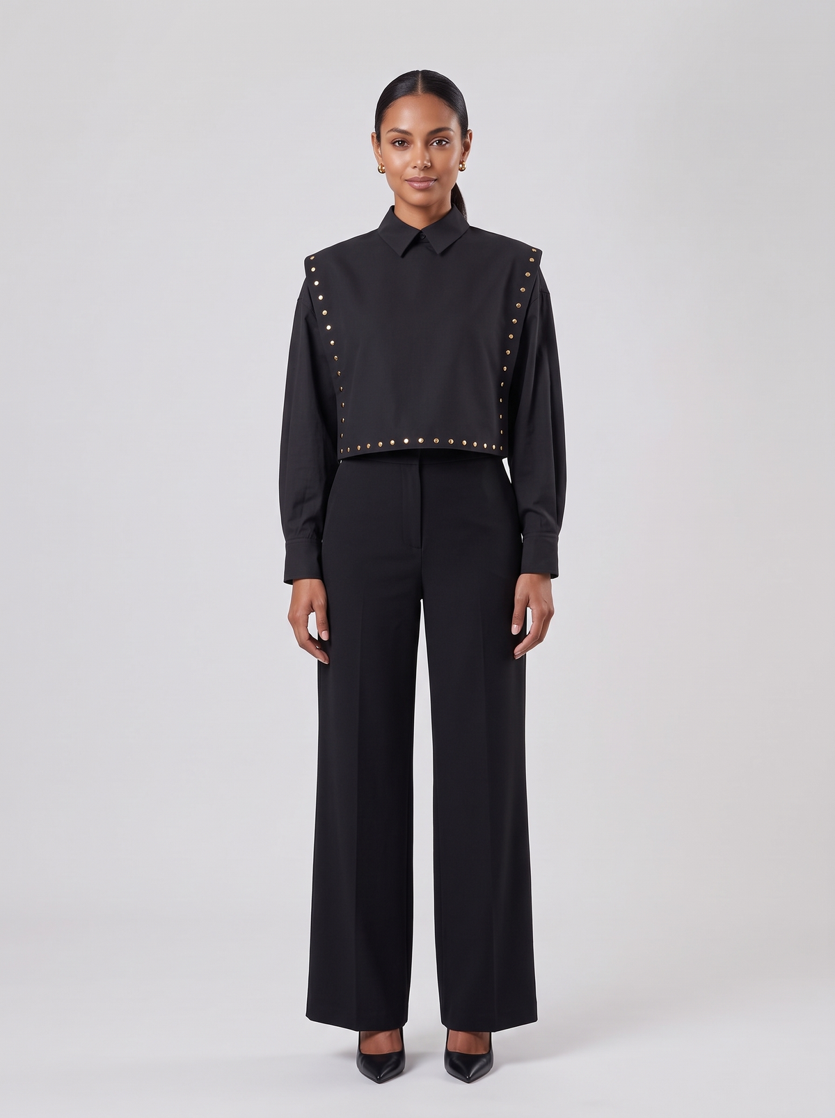 Inès blouse gedragen, vooraanzicht