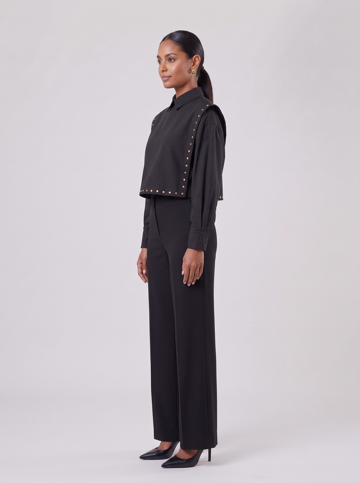 Inès blouse gedragen, zijaanzicht