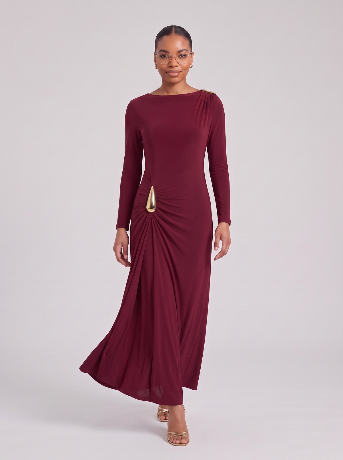 Aurore maxi-jurk in beweging