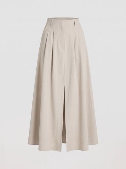 Maëlle steenkleurige maxi-rok met split, hoofdfoto ghost mannequin