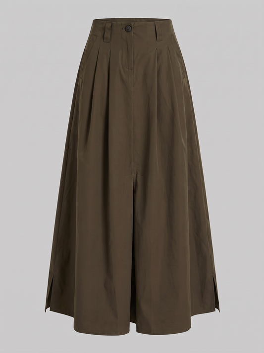Maëlle kaki maxi-rok met split, hoofdfoto ghost mannequin