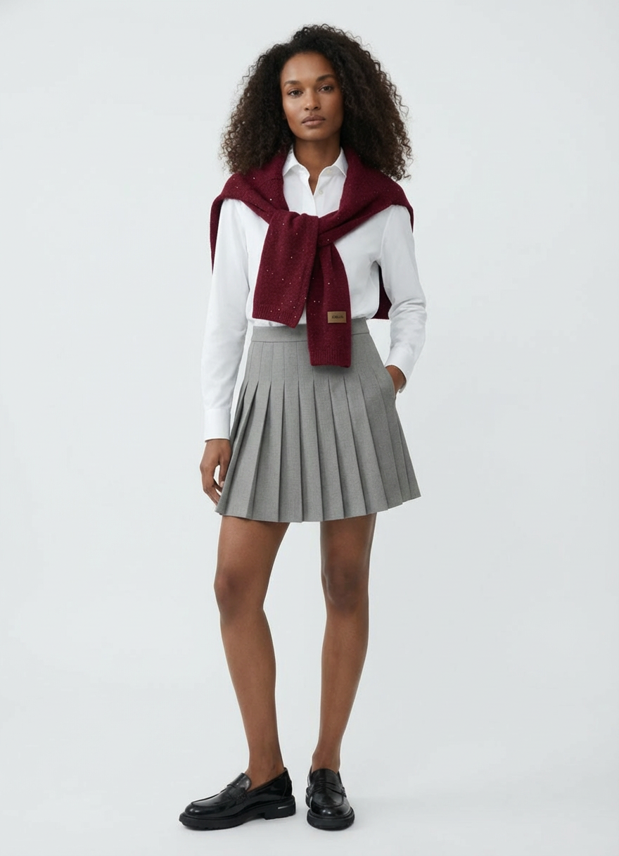 Lumi Sequin Scarf: Burgundy