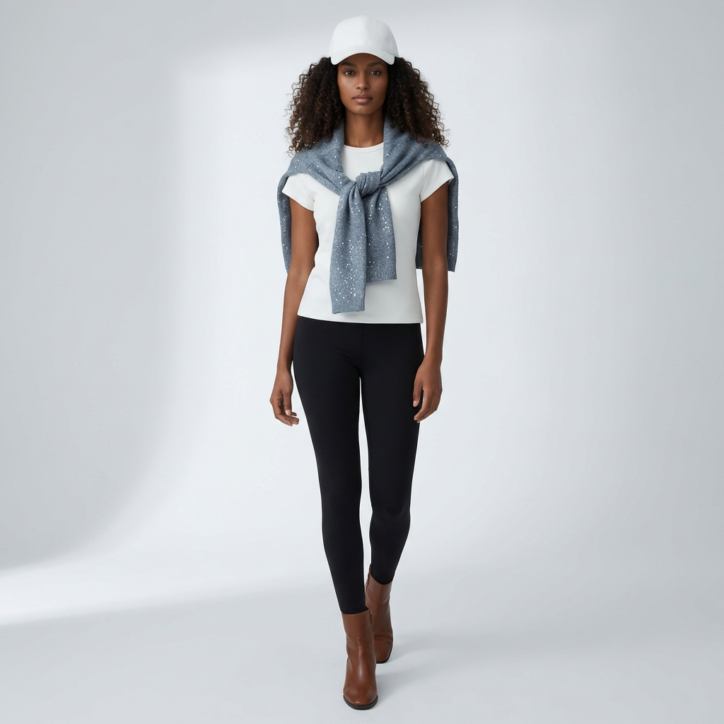 Lumi Sequin Scarf  Bleu-Gray