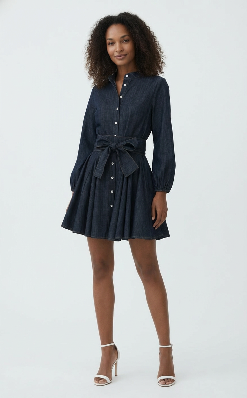 Sonia denim skaterjurk